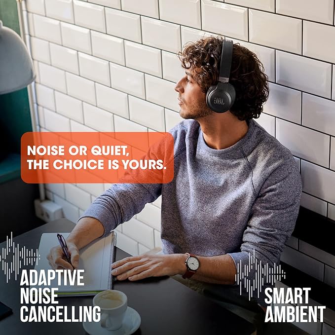 JBL Live 660NC - Wireless Overear Noise Cancelling Headphones, Signature Sound, Voice Assist, Up to 50Hrs of Battery with Speed Charging, Comfort-fit Fabric Headband & Carrying Pouch, (Pack of 2)