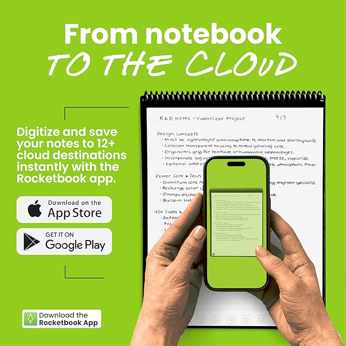 Rocketbook Flip Reusable Smart Notepad, Top Bound Spiral Notebook Lined and Dotted Pages Executive Size 6x8.8, Premium, Teal (Pack of 1)