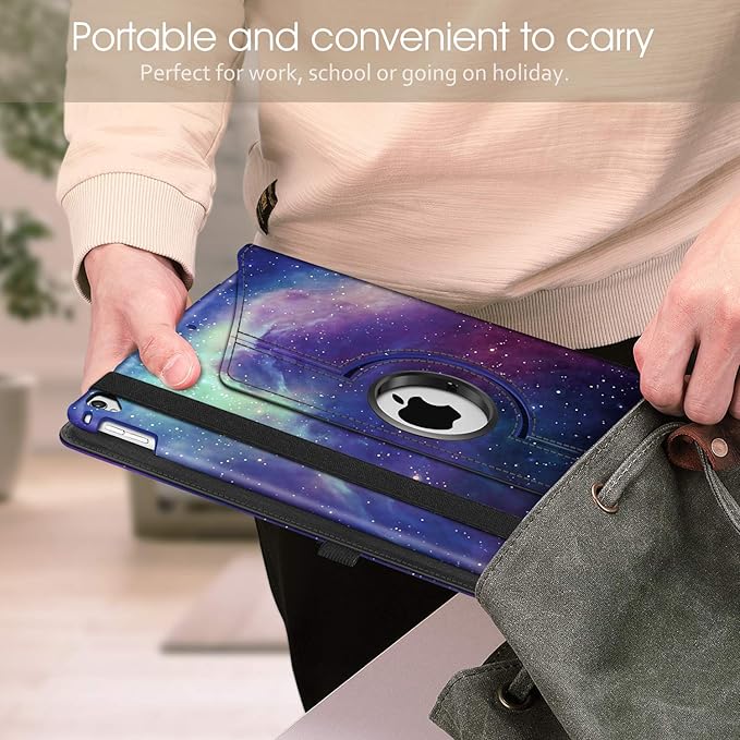 Fintie Rotating Case - 2017/2015 iPad Pro 12.9 inch (Old Model) 1st & 2nd Gen Case, 360 Degree Swiveling Stand Protective Back Cover, Supports Auto Wake/Sleep, Galaxy