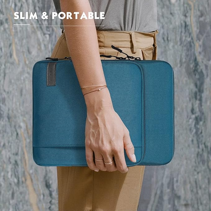 MoKo 9-11 Inch Tablet Sleeve Bag Carrying Case with Storage Pockets Fits New 11-inch iPad Air M4 2026/iPad Pro M5, iPad Pro/A16 11, iPad Air 5/4th 10.9, iPad 9/8th 10.2, Tab S8/S9 11,Peacock Blue