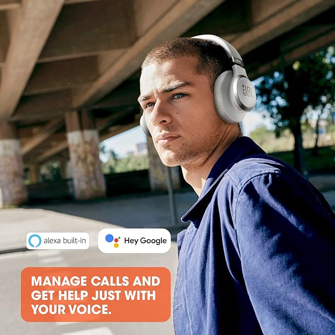 JBL Live 660NC - Wireless Overear Noise Cancelling Headphones, Signature Sound, Voice Assist, Up to 50Hrs of Battery with Speed Charging, Comfort-fit Fabric Headband & Carrying Pouch, (Pack of 2)
