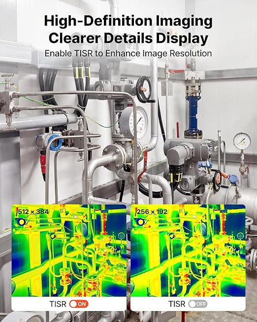 2025 Upgraded Thermal Imaging Camera for Android & iOS, 512 x 384 Super Resolution with Macro Lens, 25HZ, Professional Grade Infrared Thermal Camera for Industrial, Home, PCB Detection