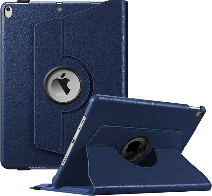 Fintie Rotating Case for iPad Air (3rd Gen) 10.5" 2019 / iPad Pro 10.5" 2017 with Built-in Pencil Holder - 360 Degree Rotating Stand Protective Cover, Auto Sleep/Wake (Navy)