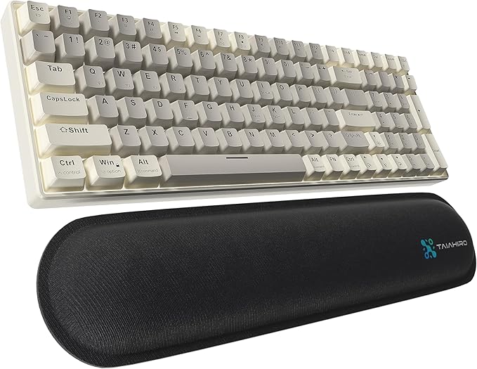 Taiahiro Wireless Mechanical Keyboard, 100-Key 96% Layout Gaming Keyboard, Hot-Swappable Silent Linear Switches, Tri-Mode BT/2.4G/USB-C, LED Backlit, 3000mAh Battery for Windows and Mac (Creamy Gray)