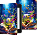 for All-New 6" Kindle 11th Generation 2024/2022 Release E-Reader Case, Slim Kickstand Stand Leather Smart Cover with Auto Wake/Sleep, Book Flower