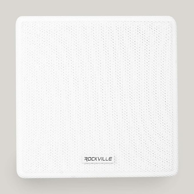 Rockville Pair Cube White 3.5" 30W RMS Home Theater Wall Speakers, 8 Ohm, 360-Degree Swivel Brackets, 2-Way Audio, Compact Design, for Home Theater and Surround Sound