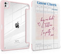 TWOLSKOO Case for iPad Pro 11-inch (M5 2025 / M4 2024), Clear Acrylic Back with TPU Bumper, Pencil Holder, Trifold Stand, Auto Sleep/Wake, Guest Check