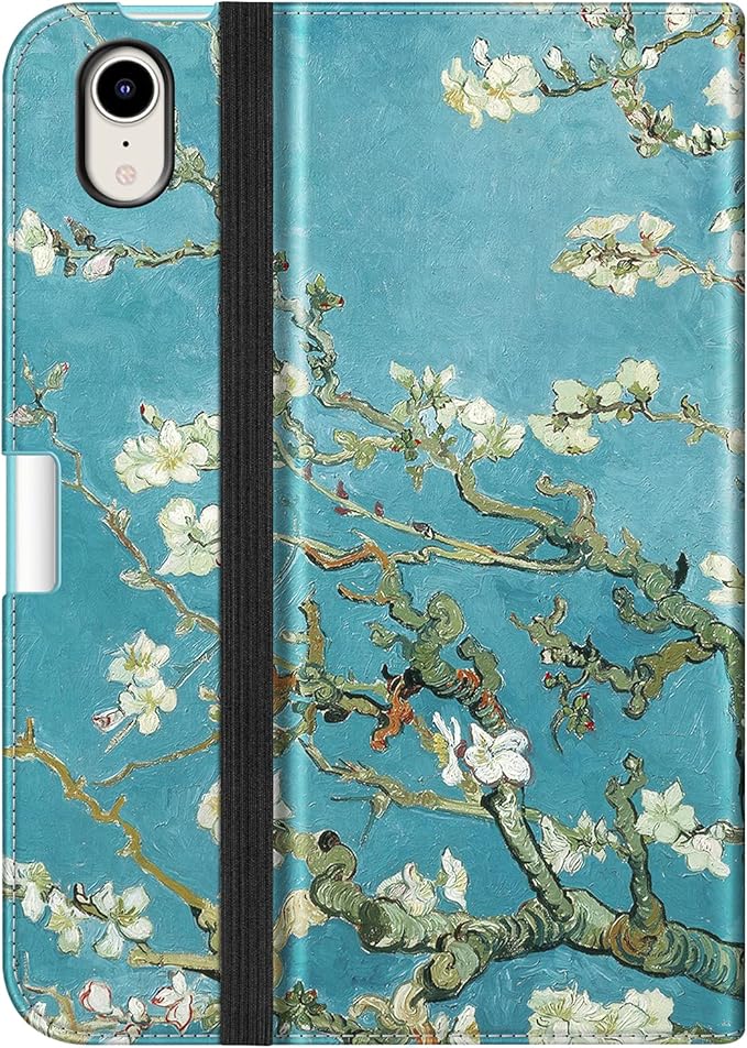 Fintie Folio Case for iPad Mini 7 (A17 Pro, 7th Generation) 2024 / iPad Mini 6 (6th Gen) 8.3 Inch, Multi-Angle Smart Stand Cover with Pencil Holder & Pocket, Auto Sleep/Wake, Blossom