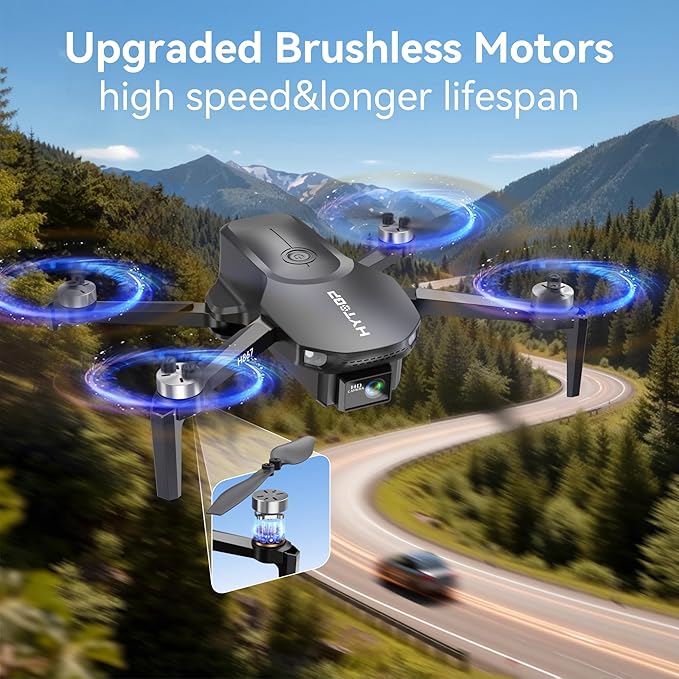 Drone with Camera for Adults 4K, 90° Remote Adjustable Lens Foldable Quadcopter, Brushless Motor, 36 Mins Flight with 2 Batteries, Optical Flow Hover, Easy for Beginners,Under 249g(Black)