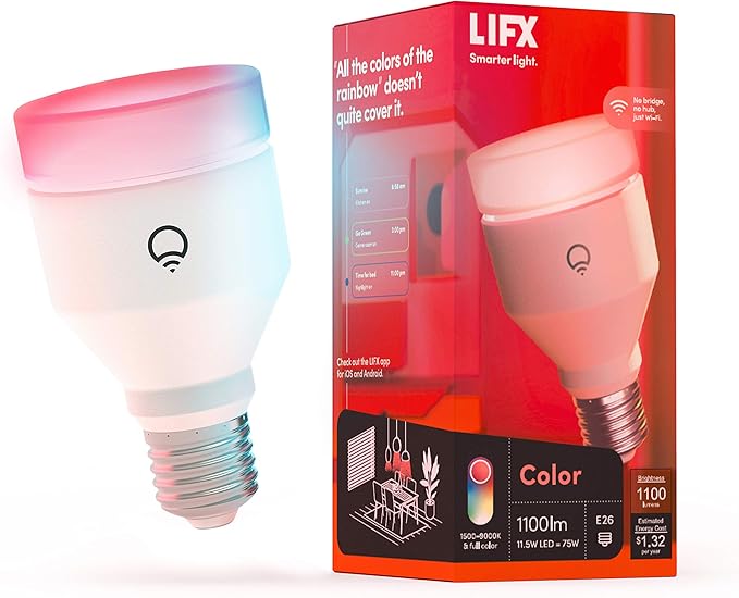 LIFX Color Wi-Fi Smart LED Light Bulbs (1100 Lumens) and (800 Lumens)