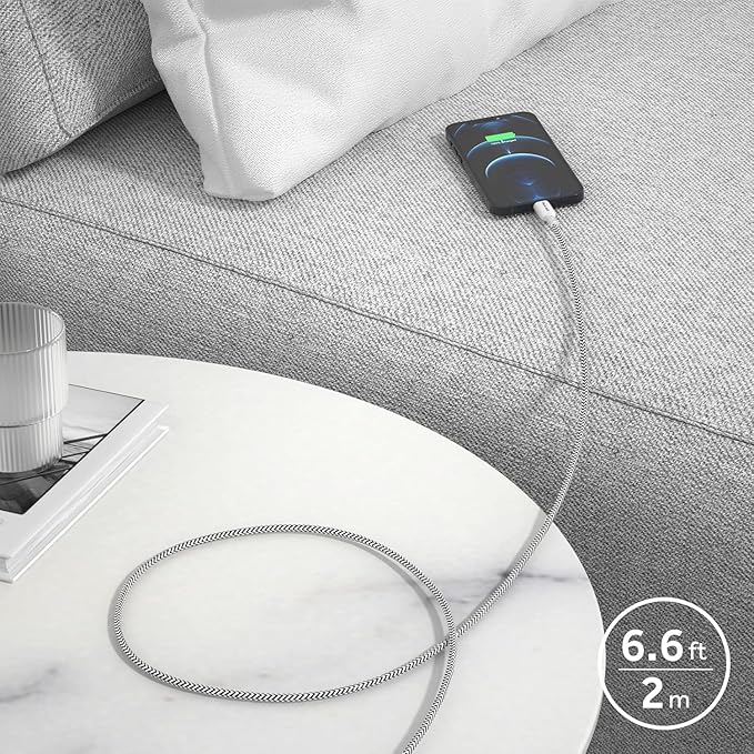 Nekmit USB C Charger, 52W 4-Port Thin Flat Fast Wall Charger with 6.6FT USB-C to Lightning Cable, Two 20W Power Delivery and 2 USB Port for iPhone 13/13 Pro/13 Pro Max, iPad Pro, AirPods Pro