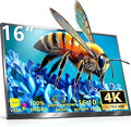16” 4K Portable Monitor UHD 3840×2400 16:10 400 Nits Gaming Display,IPS HDR External Second Screen,Vertical Monitor for Laptop/Mac/PC/PS5/Xbox with Speakers Stand,VESA Compatible