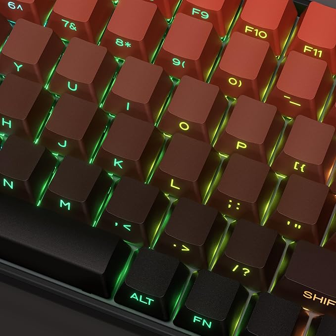 XVX Side Print Gradient Red Keycaps, Double Shot PBT Keycaps 60 65 75 100 Percent, Shine Through Custom Key caps Set 136 Keys, OEM Profile for Cherry Gateron MX Switches