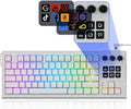 darkFlash K87PRO TKL Mechanical Keyboard with 6 LCD Stream Control Keys & 3 Media Knobs – Gasket Mount, Hot-Swappable RGB Gaming & Streaming Macro Keyboard for PC & Mac (White)
