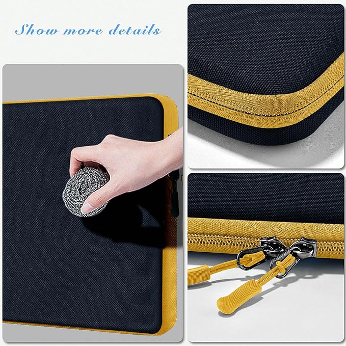 Hseok Laptop Sleeve 15.6 16 inch Case Compatible with MacBook Neo 16, MacBook Pro 16" M5/M4/M3/M2/M1, MacBook Air Pro 15", XPS 16, Most 15" 15.6" 16" Notebooks,Black&Yellow