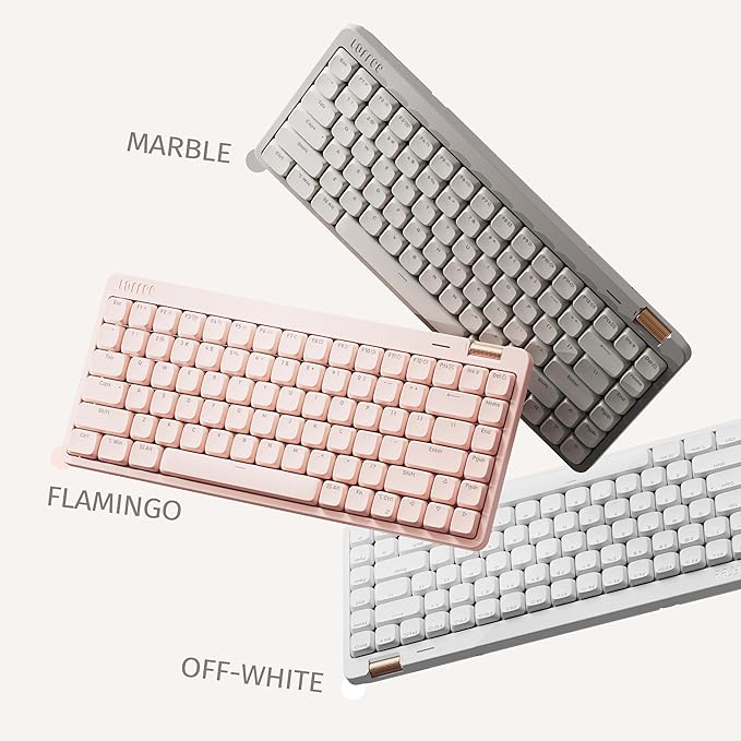 Flow Lite 100 Keys Low Profile Mechanical Keyboard, Swappable Rechargeable Wireless Keyboard with 2.4G Receiver, Bluetooth and Wired Connection for Windows, Mac/ Specter Linear Switches (Off-white)
