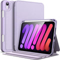 JETech Case for iPad mini (A17 Pro, 2024 Model, 7th) / Mini 6 (2021 Model, 6th) with Pencil Holder, Slim Folio Stand Protective Tablet Cover, Multi-Angle Viewing (Purple)
