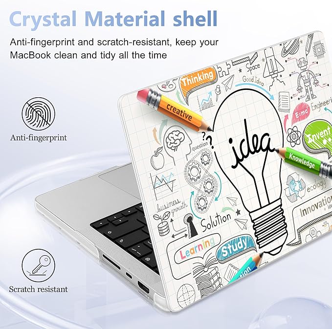 May Chen for 2026 MacBook Pro 14-inch M5 M4 M3 M2 M1 Pro/Max Chip, Release 2026 2025-2021, Model A3427 A3426 A3434 A3112 A3401 A3185, Plastic Hard Shell with Keyboard Cover, Creative lamp