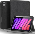 Gexmil Leather Case for iPad mini 7 (A17 Pro) 2024 / iPad mini 6 Generation 2021 8.3 Inch,Premium Cowhide Cover with Pencil Holder,Adjustable Stand, Auto Wake/Sleep,Palm-Print Black