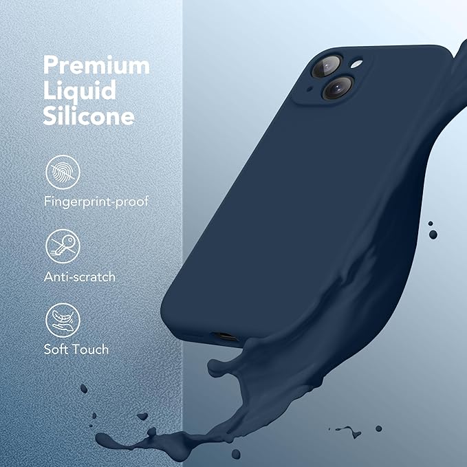 Magnetic for iPhone 14 Case, Compatible with MagSafe, [Full Camera Protection][Screen Protector] Silicone Shockproof Protective Phone Case for iPhone 14 6.1 inch, Cobalt Blue