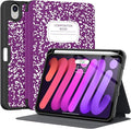 Supveco Case for iPad mini 7 (A17 Pro) 2024/iPad Mini 6 2021 8.3 Inch with Pencil Holder-[Auto Wake/Sleep],Slim Protective Case with Soft TPU Back Cover for iPad mini 7th/6th Generation(Purple)