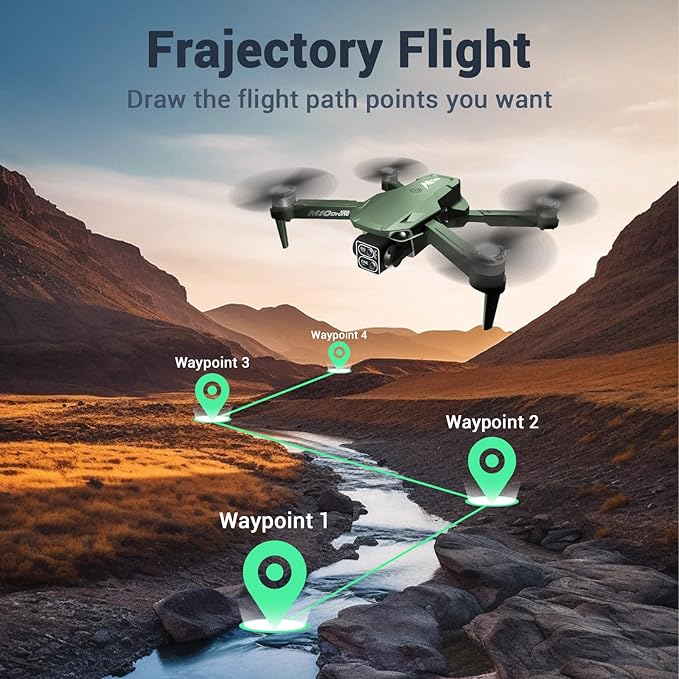 Drones with Camera for Adults 2k One-Key Take Off/Landing FPV RC Drone with Camera for Beginners Headless Mode, 3 Speeds, 360° Flip, 2 Batteries Mini Drone for Beginners Green