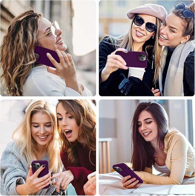 OTOFLY Compatible with iPhone 13 Pro Case,Liquid Silicone Slim Protective Shockproof Phone Case Cover with Anti-Scratch Microfiber Lining, 6.1 inch (Purple)