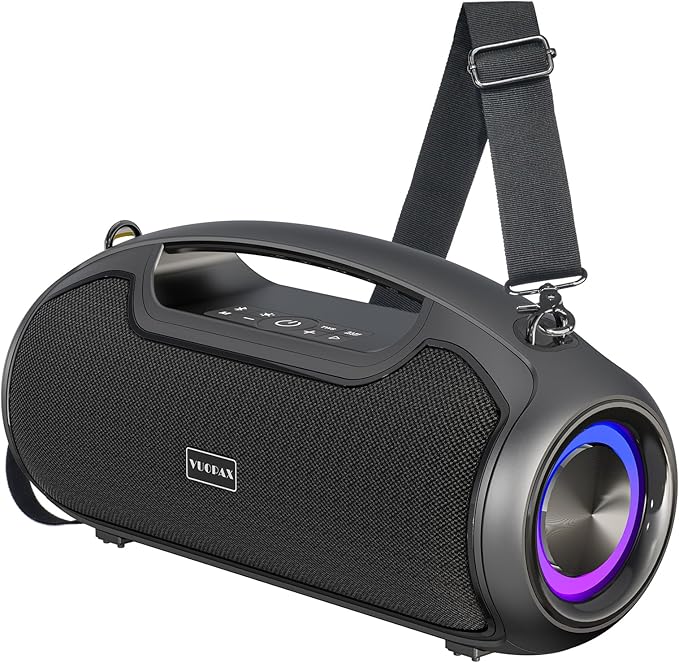 Portable Bluetooth Speakers Wireless, 200W MAX Loud Outdoor Speaker with Deep Bass, IP65 Waterproof, BT5.4, USB-C, RGB Lights, for Party, Camping, Beach, Large Workshop, Garage, 24H Playtime