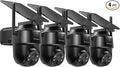 GALAYOU 2K Security Cameras Wireless Outdoor-360° PTZ Cameras for Home Security with Solar Panel/Battery Powered, Night Vision, Two-Way Audio, PIR Sensor, Works with Alexa, R1 4P Black (2.4Ghz Only)