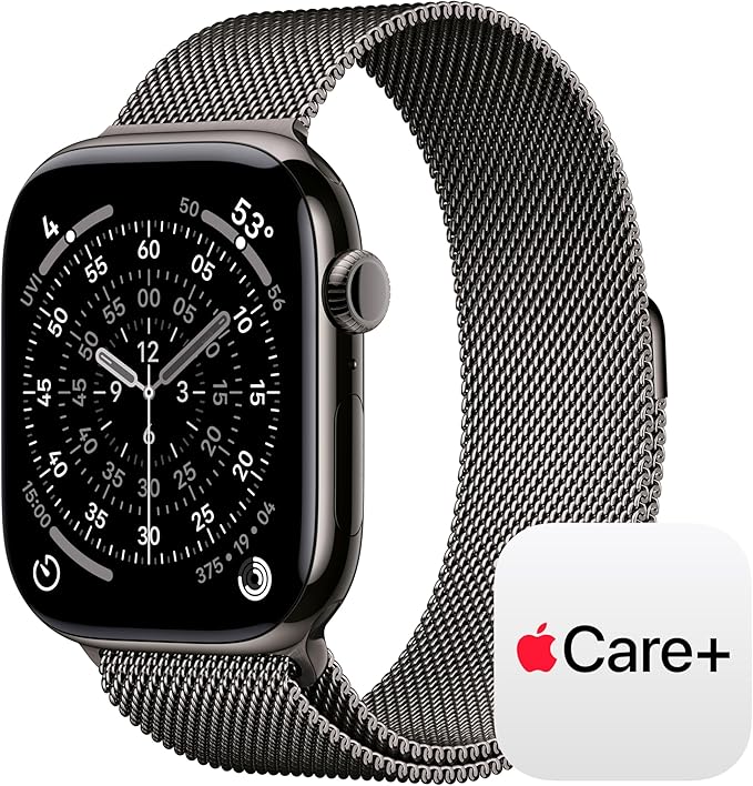 Apple Watch Series 11 [GPS + Cellular 46mm] Smartwatch with Slate Titanium Case with Slate Milanese Loop - M/L. Sleep Score, Fitness Tracker, Health Monitoring with AppleCare+ (2 Years)
