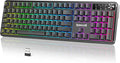 Redragon RM104 Wireless Gaming Keyboard with Knob, Tri-Mode BT/2.4G/USB-C RGB Computer Keyboards, 4000mAh Battery, Programmable Software Support, Anti-Ghosting, Compatible with PC Mac