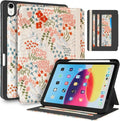 Uppuppy for iPad 10th Generation Case, for iPad (A16) 11th Generation Case - Women Girls Cute Embroidered Folio Stand Cover with Pencil Holder & Card Slot Kawaii Girly Floral Flower Aesthetic Cases