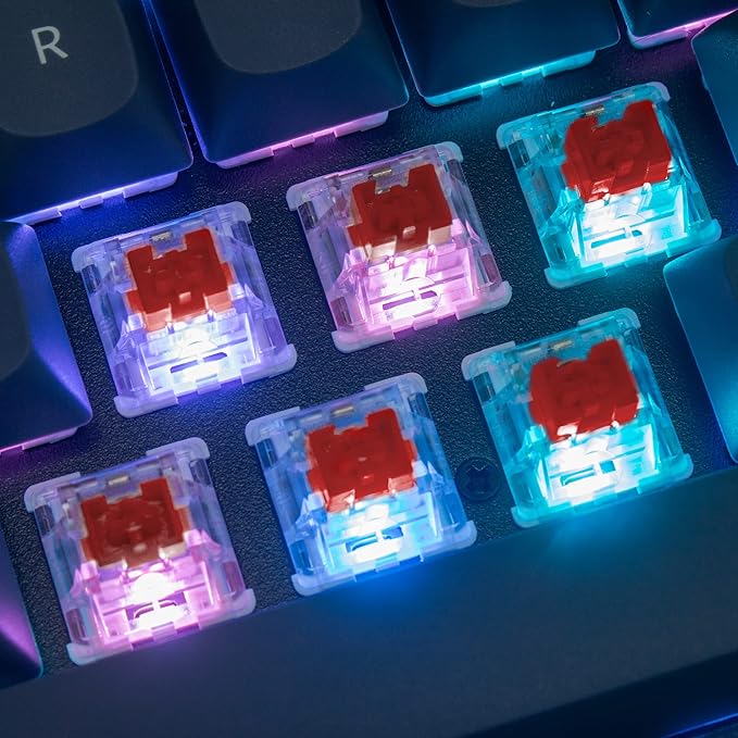 Keychron V1 Wired Custom Mechanical Keyboard, 75% Layout QMK/VIA Programmable Macro with Hot-swappable Keychron K Pro Red Switch Compatible with Mac Windows Linux (Frosted Black - Translucent)