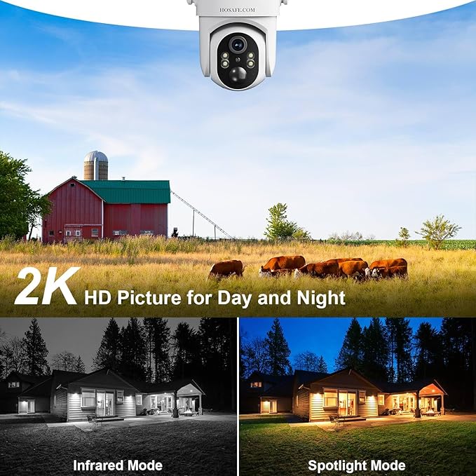No WIFI Security Camera No Internet Needed, 4G LTE Cellular Security Camera Outdoor Wireless, Solar Power Security Camera Outside, PIR Sensor, 2K Color Night Vision, 360View, 2-Way Talk, IP66