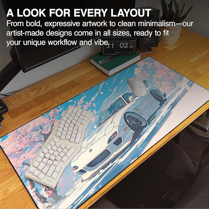 MPCO. Original Large Gaming Desk Mat – 36" x 17" Aeroglyde Manga Motors Mios-Mazda Full Desk Mouse Pad for Smooth Precision – Non-Slip, Washable Extra-Large PC Mouse Pad for Gaming Sessions
