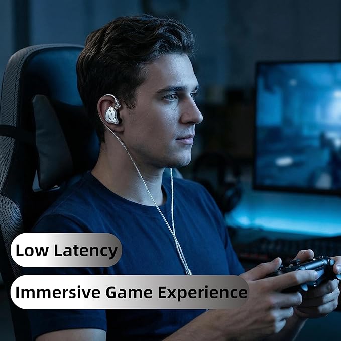KZ ZS10 PRO in Ear Monitor Headphones, 4BA+1DD 5 Hybrid Driver Gaming Earbuds Wired Earphones, HiFi Clarity Sound Immersive Bass IEMs for Gaming Musician Singer Audiophile (Purple Without Microphone)