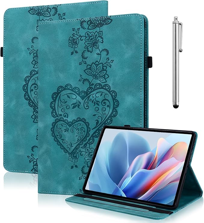 Case for iPad Air 11 Inch 8th/7th/6th Generation (M4/M3/M2) 2026/2025/2024, iPad Air 5th/4th Case 10.9 Inch 2022/2020 Embossed PU Leather Stand Shockproof Cover with Pencil Holder, Green