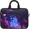 14 15 15.4 15.6 inch Laptop Handle Bag Computer Protect Case Pouch Holder Notebook Sleeve Neoprene Cover Soft Carrying Case with Extra Pockets For Dell Lenovo HP Chromebook (Purple Galaxy 1)