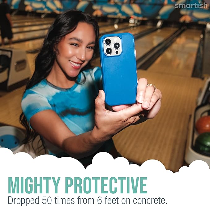Smartish® iPhone 15 Plus Magnetic Case - Gripmunk Compatible with MagSafe [Lightweight + Protective] Slim/Thin Grip Cover with Microfiber Lining for Apple iPhone 15 Plus - Moving Mountains