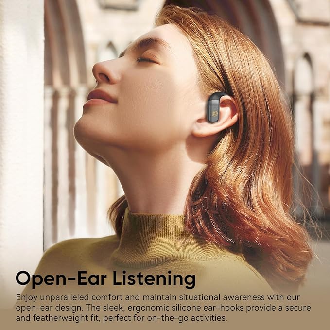 BUGANI Open Ear Headphones, Bluetooth 5.4 Wireless Earbuds with 60H Playtime, ENC Noise Cancelling Mic for Clear Calls, IPX5 Waterproof Sports Earphones for Running Workout Cycling