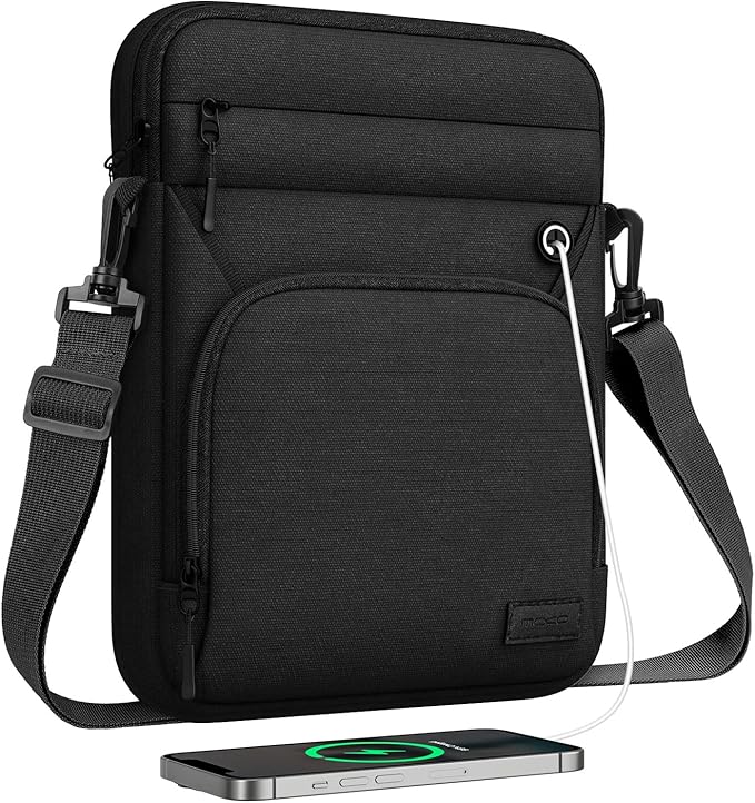 MoKo 13 Inch 360° Protective Tablet Sleeve Bag, Fits 13 Inch New iPad Pro M5 & Air M4 2026, iPad Pro 12.9", Galaxy Tab S9/S8 Plus 12.4", Multifunctional Bag with Shoulder and Headphone Port, Black