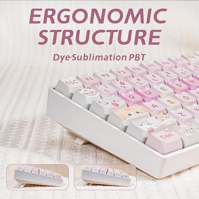 ZORNHER ZH100 Wireless Cat Mechanical Keyboard,98% Pink Cute Creamy Keyboard with Number Pad,Full Size Girly Kitty Gaming Keyboard,Meow Meow Squad Keycaps,Creamy Souding Linear Switches