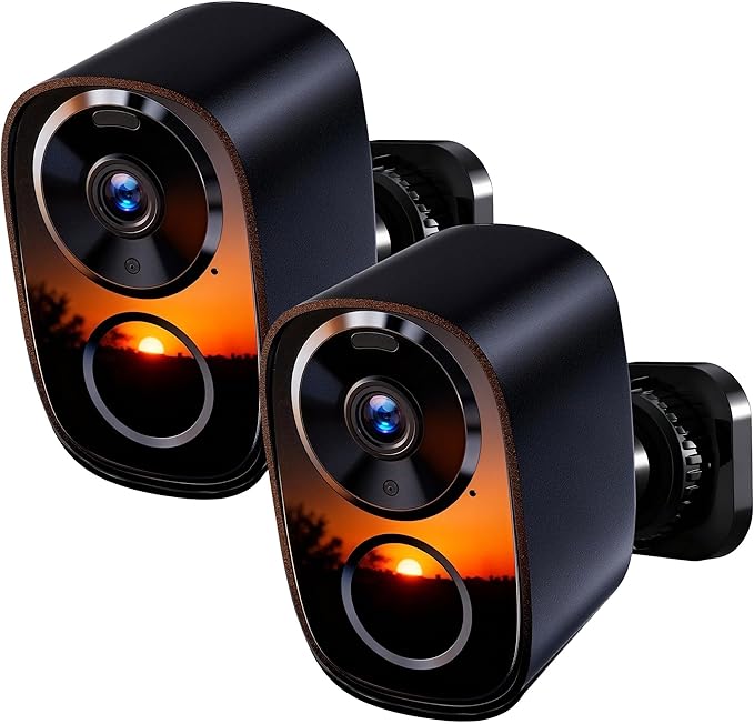 2026 Upgraded 2K Security Cameras Wireless Outdoor (2-Pack), Free Cloud & SD Storage, Long Battery Life, 2.4G/5G Wifi Support, Motion Detection, Color Night Vision, Spotlight, Waterproof, 2-Way Talk