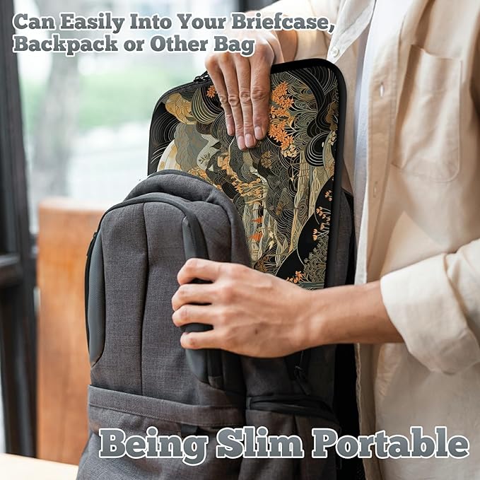 Universal Tablet Laptop Sleeve Case 10 inch, Japanese Abstract Art Slim Carrying Case Durable Handbag Travel Laptop Bag for 7 to 10-inch Laptops/Notebook/Kids Tablet/ipad/eBook Readers