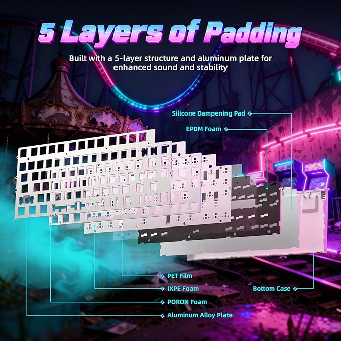 ATTACK SHARK R85 HE 75% Magnetic Wired Gaming Keyboard,8KHz Polling Rate Rapid Trigger,0.005mm RT Precision,256K Scan Rate,Custom Hot-Swappable,Web Driver PC Keyboard for Gamer/Win/Mac,White Contour
