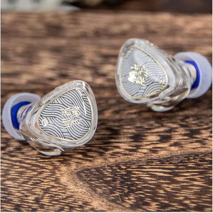 Linsoul TANGZU Wan'er S.G II In Ear Monitor,HiFI Wired Earbuds,10mm Dynamic Driver PET Diaphragm Gaming IEM Earphones with 2Pin Detachable OFC Cable for Audiophile DJ Stage (Clear White, 4.4mm No Mic)