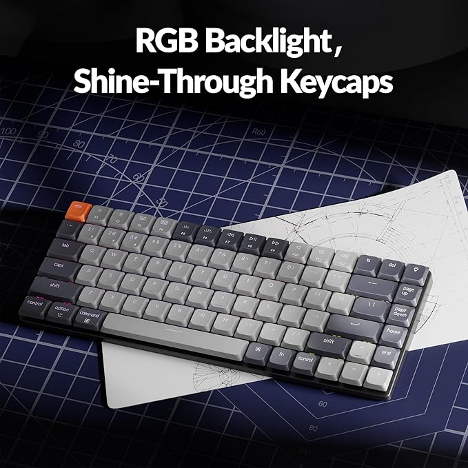 Keychron K3 75% QMK Wireless Mechanical Keyboard, Bluetooth 5.2/Wired Connection Custom Programmable RGB, Hot-Swappable with Low Profile Banana Switch for Mac Windows Linux - Version 3