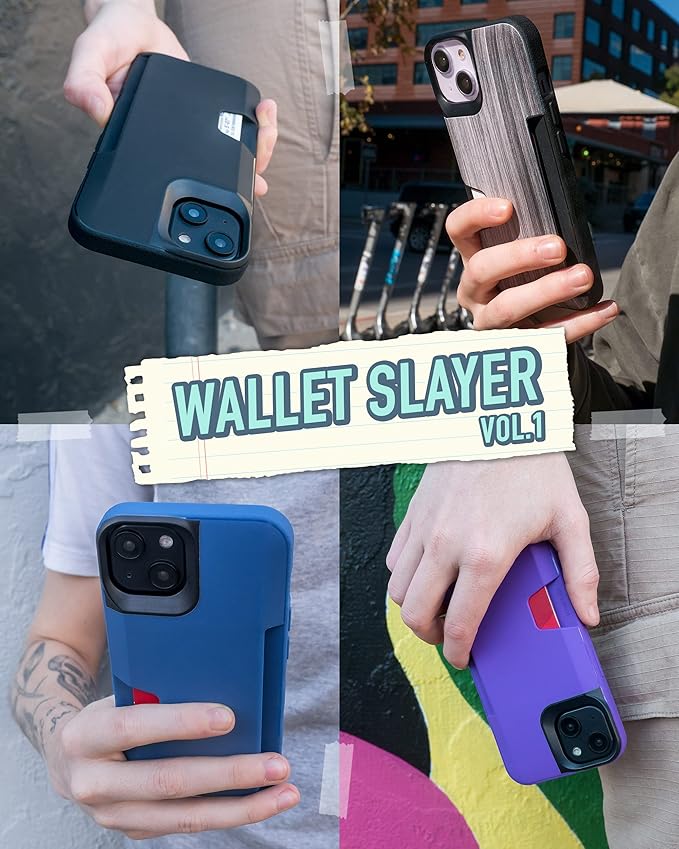 Smartish® iPhone 14 Wallet Case - Wallet Slayer Vol. 1 [Slim + Protective] Credit Card Holder - Drop Tested Hidden Credit Card Slot Cover for Apple iPhone 14 - Graspin' Aspen