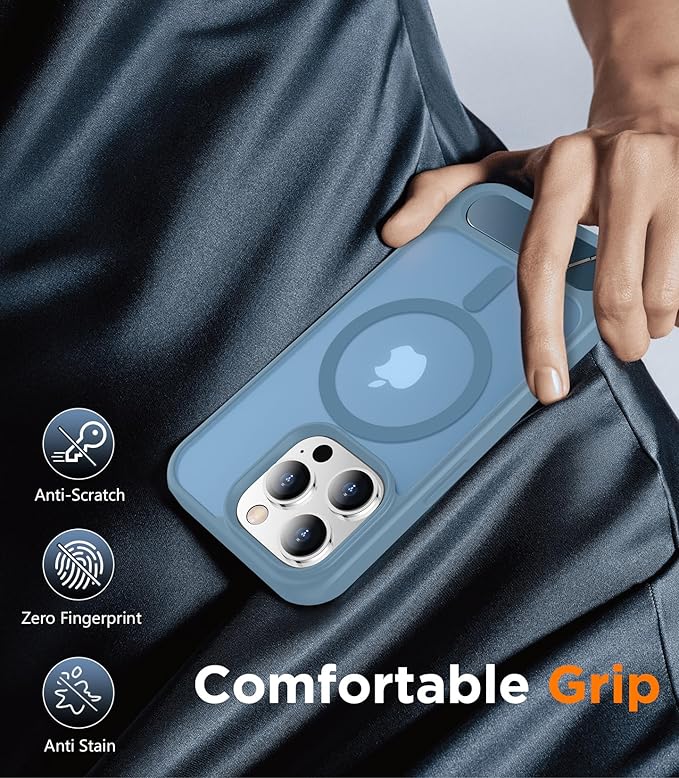 Magnetic Compatible with iPhone 14 Pro Max Case, [Built-in Invisible Kickstand][Compatible with MagSafe] [Military Grade Shockproof] Slim Translucent Matte Phone Case for iPhone 14 Pro Max 6.7"