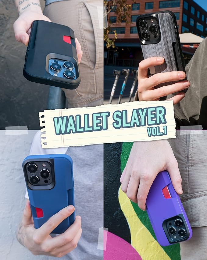 Smartish® iPhone 14 Pro Wallet Case - Wallet Slayer Vol. 1 [Slim + Protective] Credit Card Holder - Drop Tested Hidden Credit Card Slot Cover for Apple iPhone 14 Pro - Graspin' Aspen